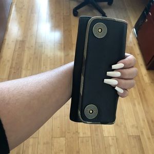 Burberry soft leather long wallet Authentic